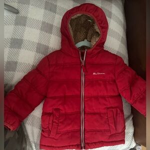 Ben Sherman Classic Red Winter Coat (Fleece Lined Warm)